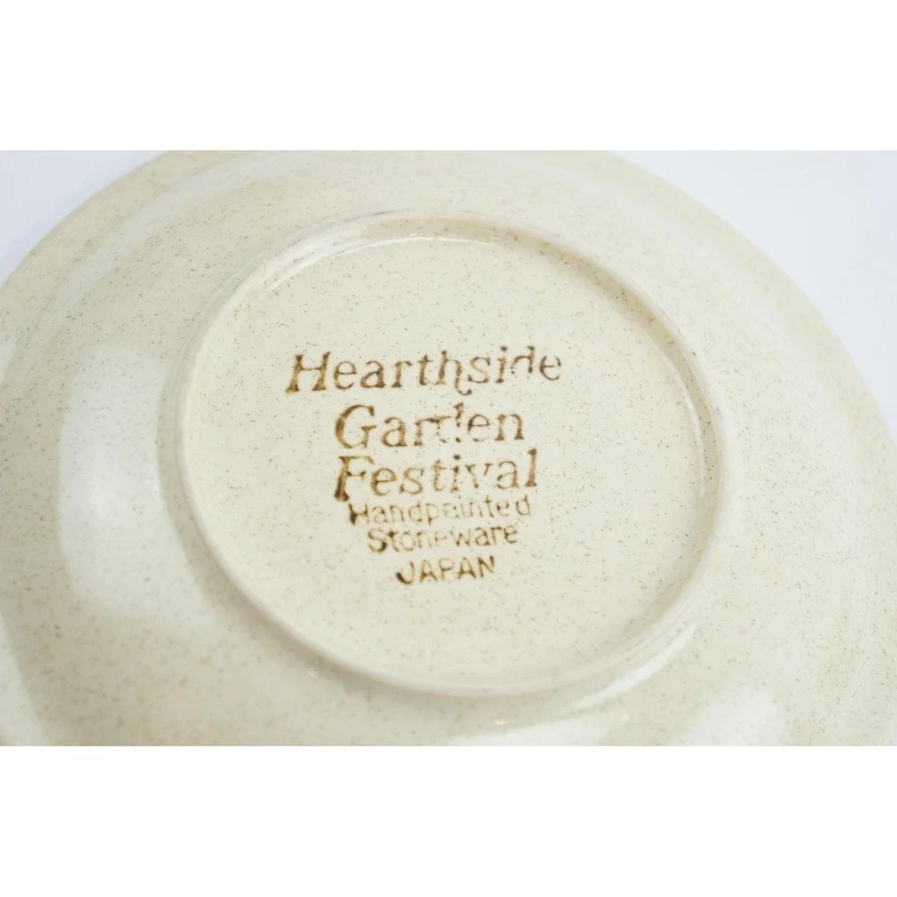 Hearthside Garden Festival Cup Saucer Set 6pc Cream Yellow Stoneware Japan‎ Good